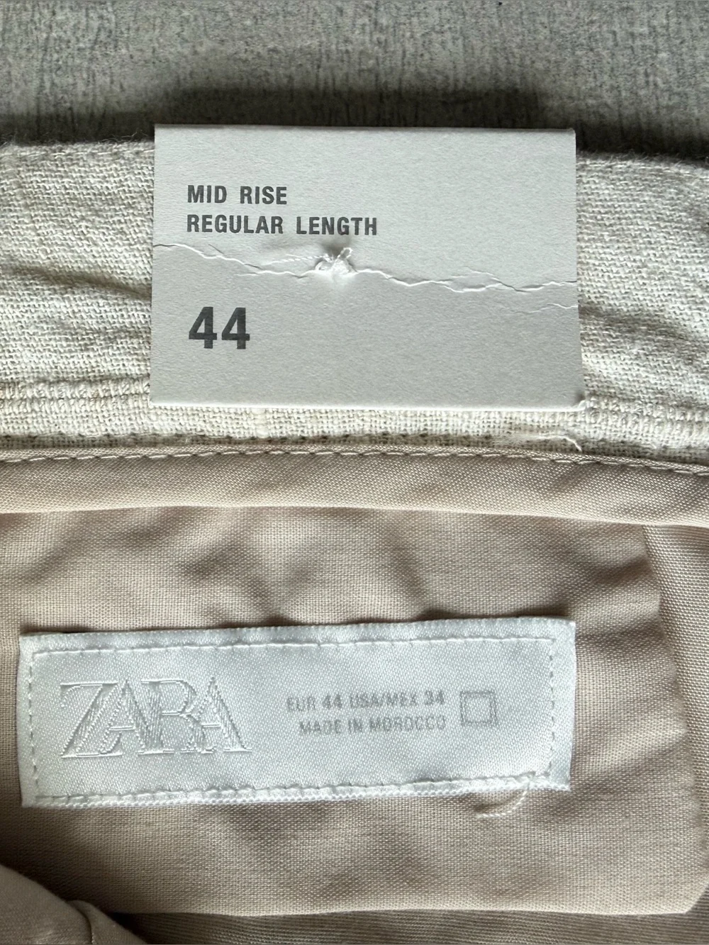ZARA Men’s Textured Cotton Woven Jacquard Trouser Pants Minimalist Casual 36x30